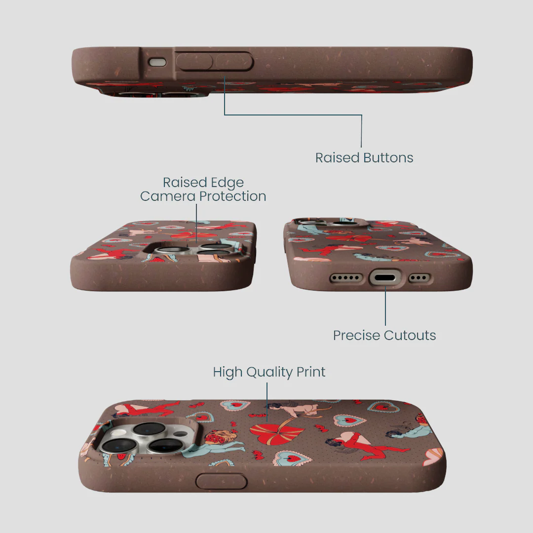 Chocolate Brown Strawberry Cupid iPhone 15 Pro Case - Image 3