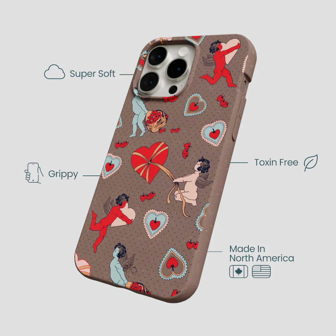 Chocolate Brown Strawberry Cupid iPhone 15 Pro Max Case - Image 4