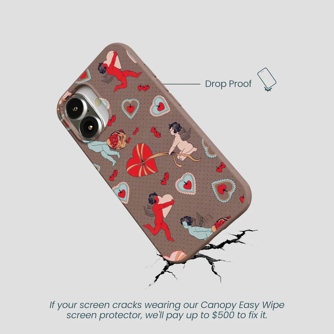 Chocolate Brown Strawberry Cupid iPhone 16 Case - Image 5