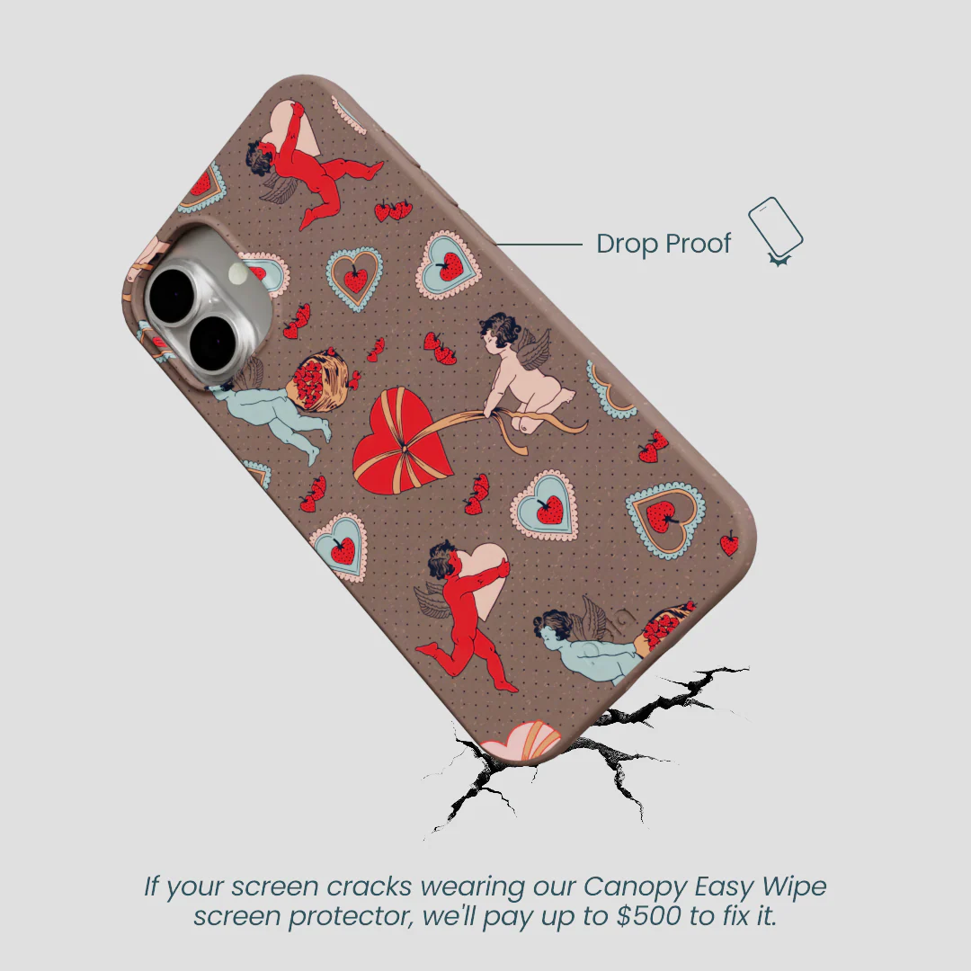 Chocolate Brown Strawberry Cupid iPhone 16 Plus Case - Image 5