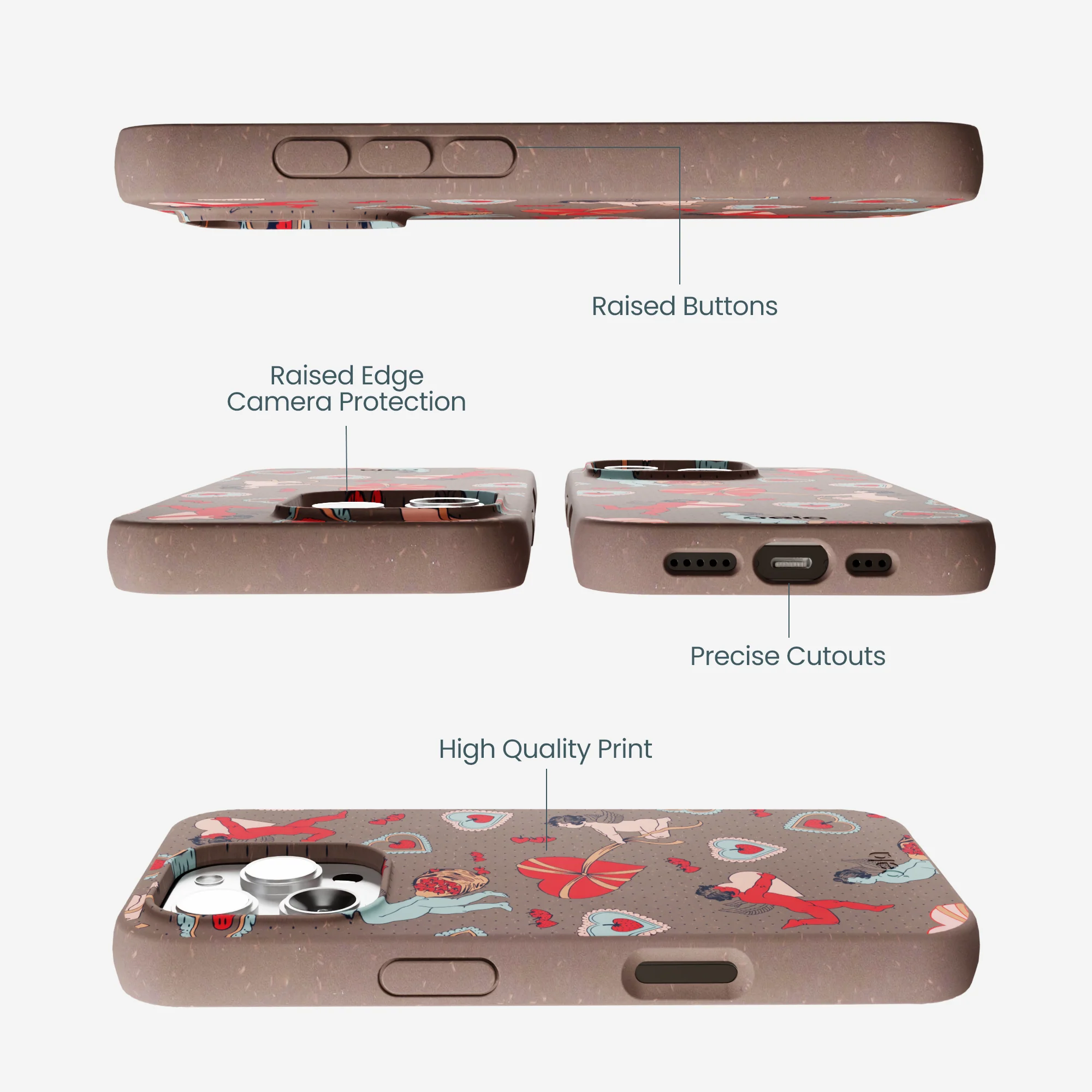 Chocolate Brown Strawberry Cupid iPhone 16 Pro Max Case - Image 3