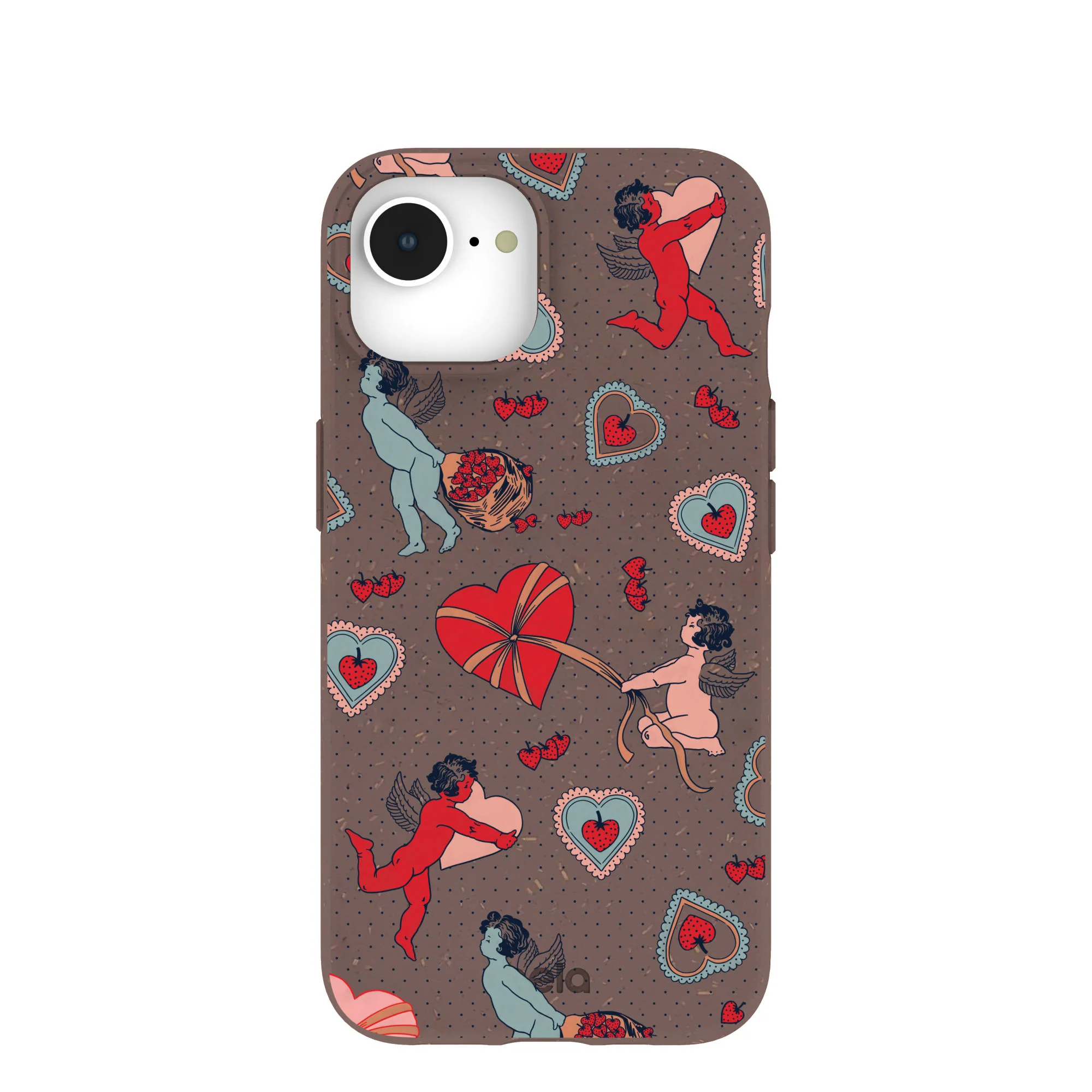 Chocolate Brown Strawberry Cupid iPhone 16e/17e Case