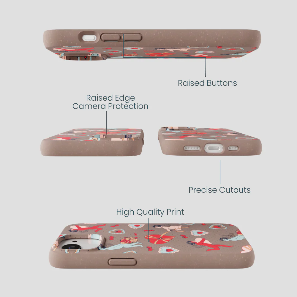 Chocolate Brown Strawberry Cupid iPhone 16e/17e Case - Image 3