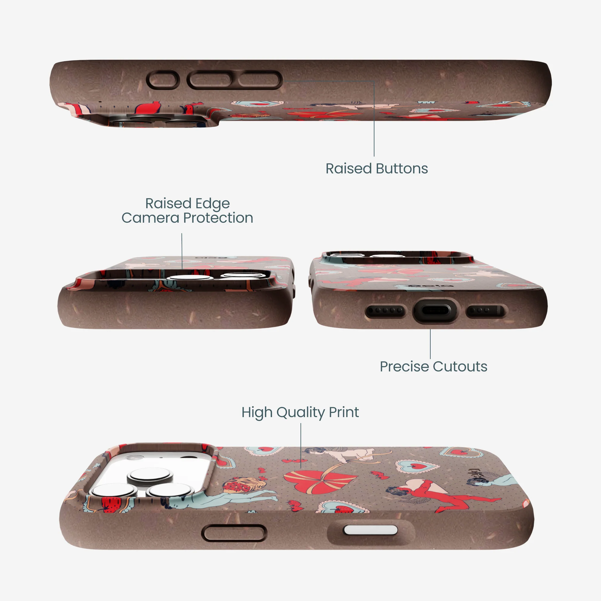 Chocolate Brown Strawberry Cupid iPhone 17 Pro Case - Image 3