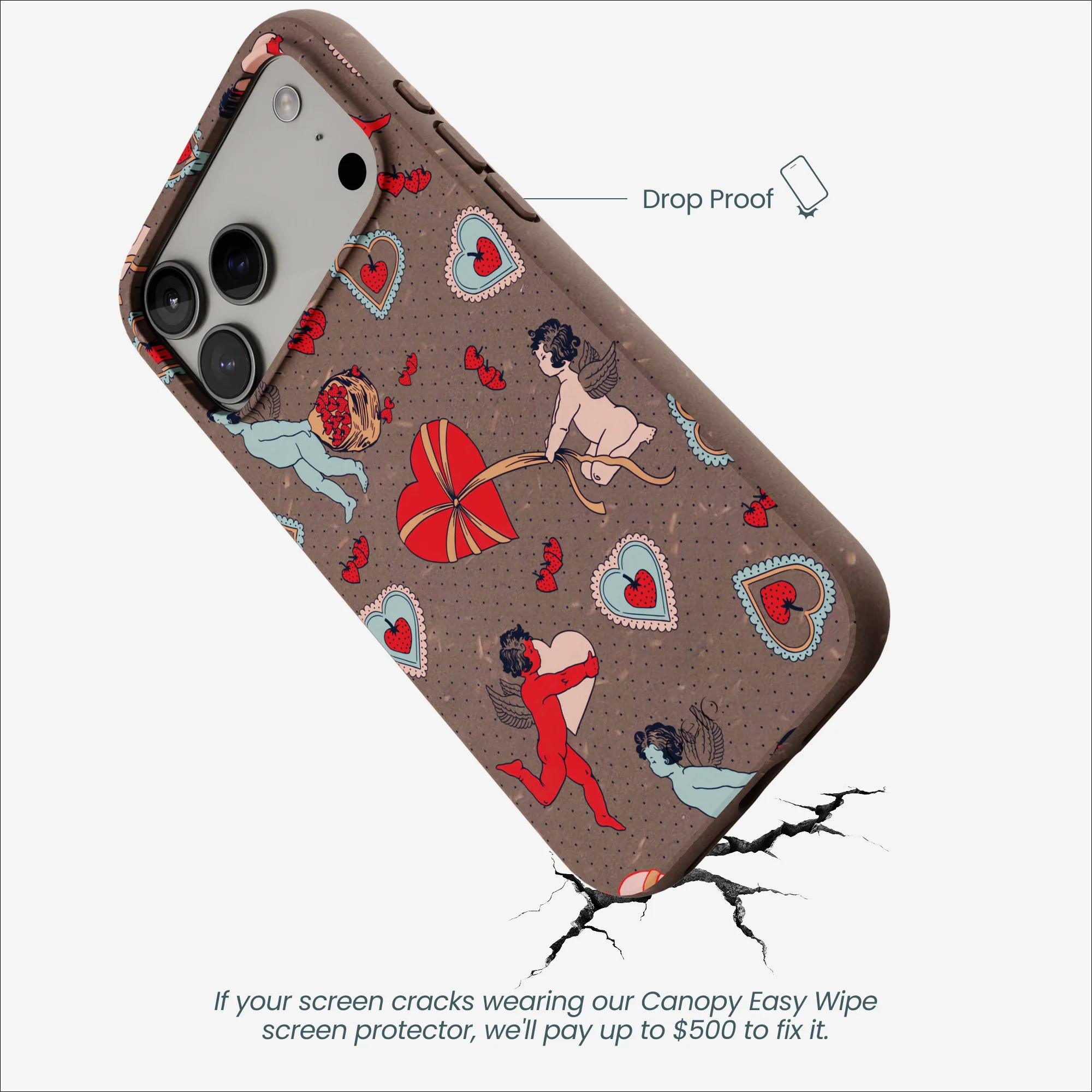 Chocolate Brown Strawberry Cupid iPhone 17 Pro Max Case - Image 5