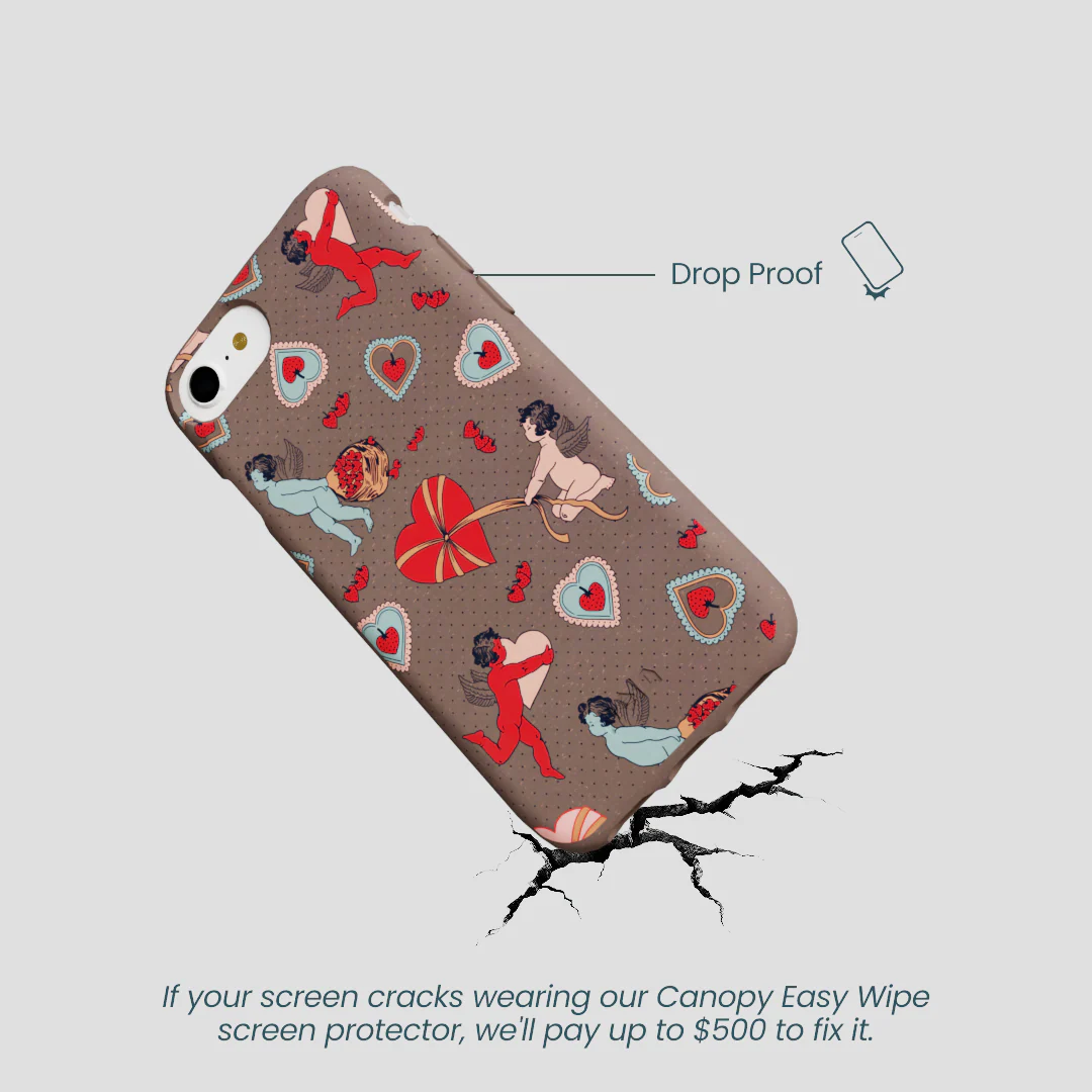Chocolate Brown Strawberry Cupid iPhone 6/6s/7/8/SE Case - Image 5