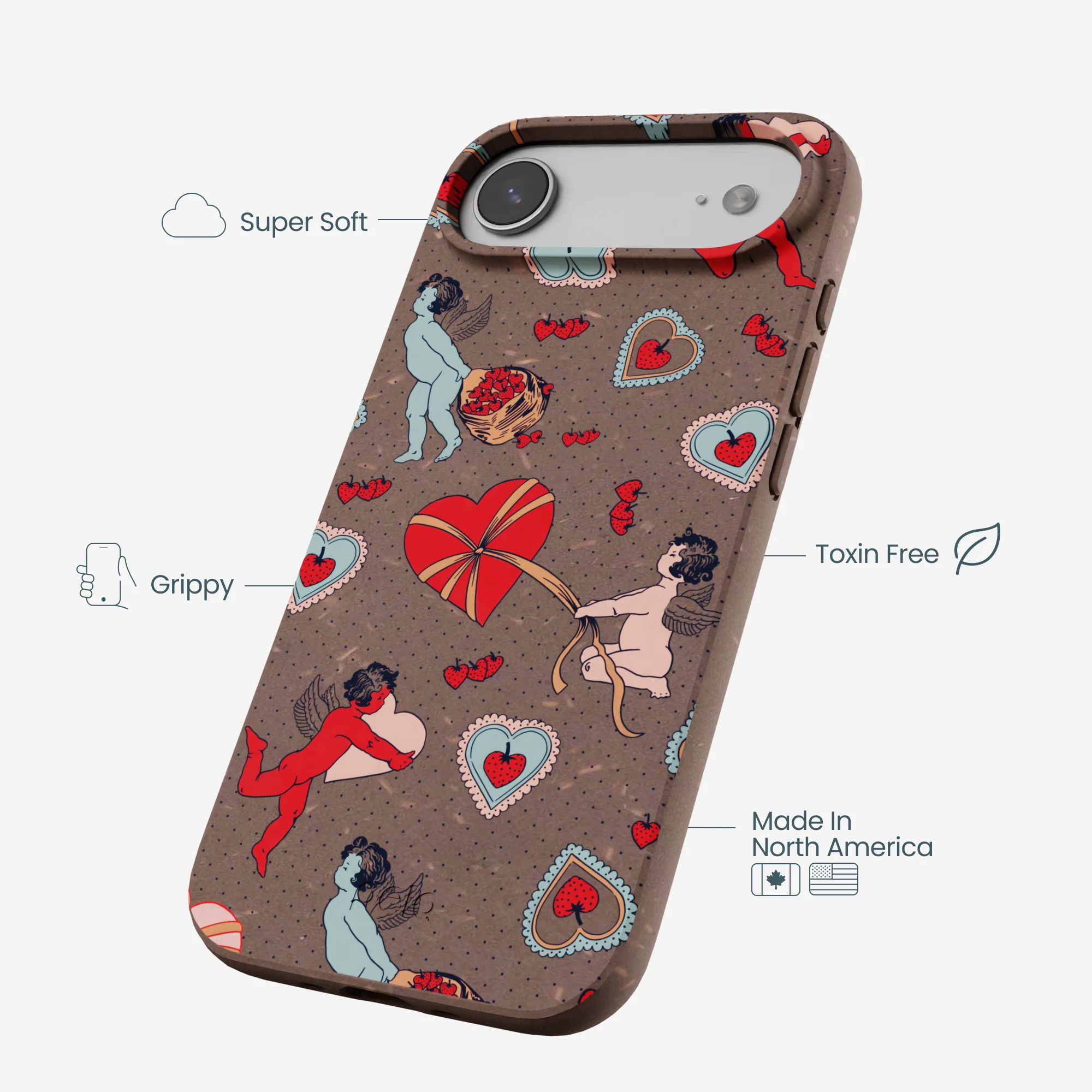 Chocolate Brown Strawberry Cupid iPhone Air Case - Image 4