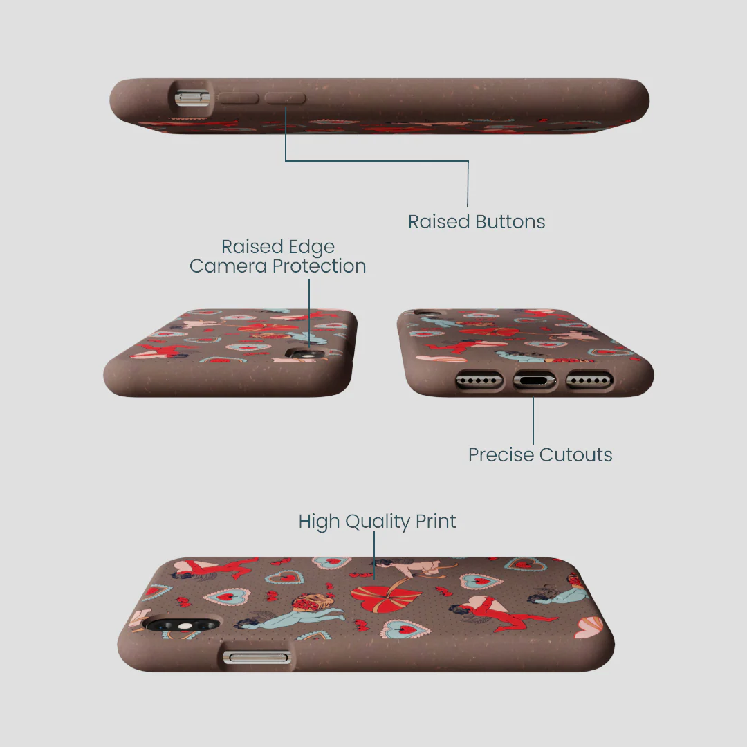 Chocolate Brown Strawberry Cupid iPhone XR Case - Image 3