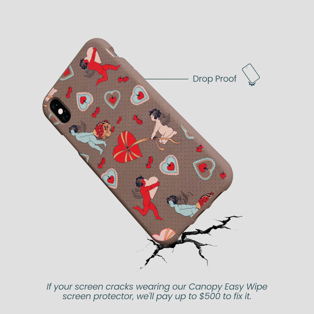 Chocolate Brown Strawberry Cupid iPhone XR Case - Image 5