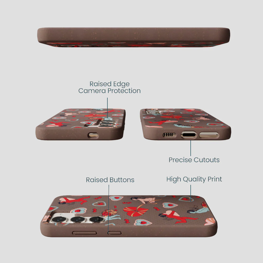 Chocolate Brown Strawberry Cupid Samsung Galaxy S23 Case - Image 3