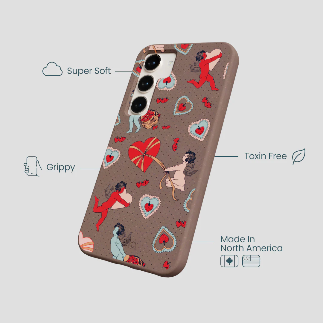 Chocolate Brown Strawberry Cupid Samsung Galaxy S23 Case - Image 4