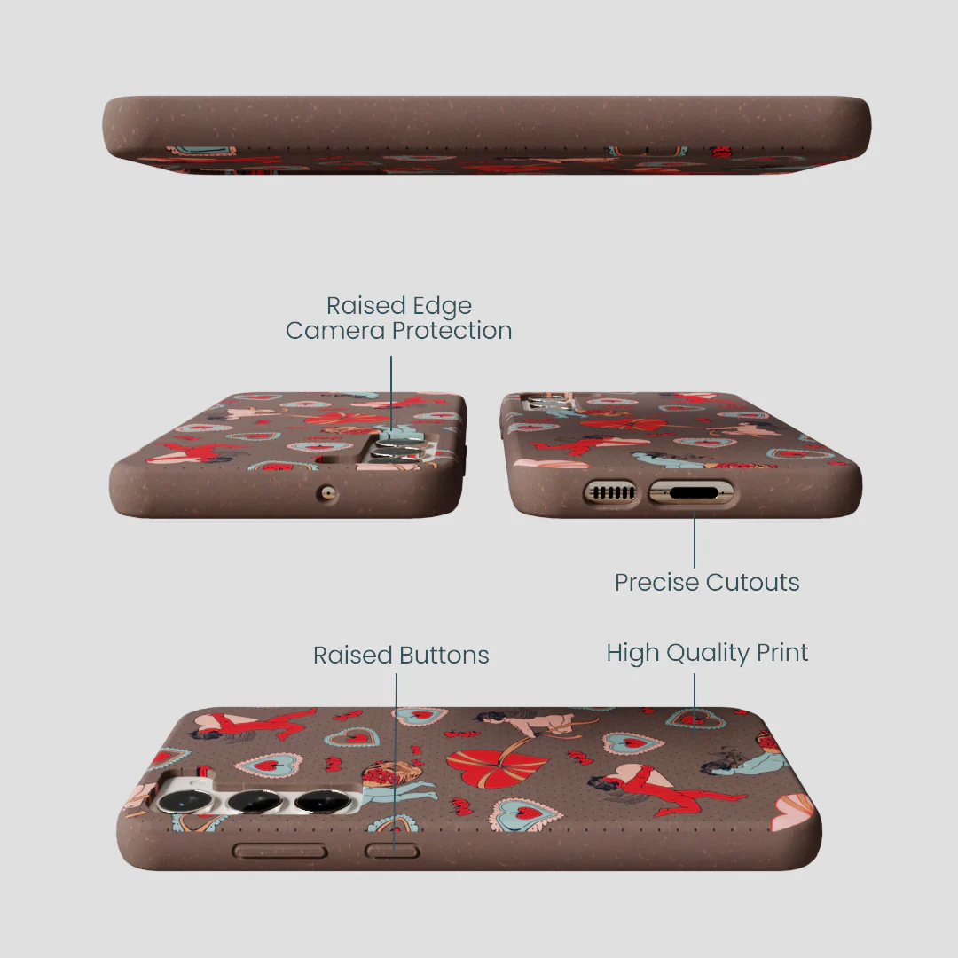 Chocolate Brown Strawberry Cupid Samsung Galaxy S23+(Plus) Case - Image 3