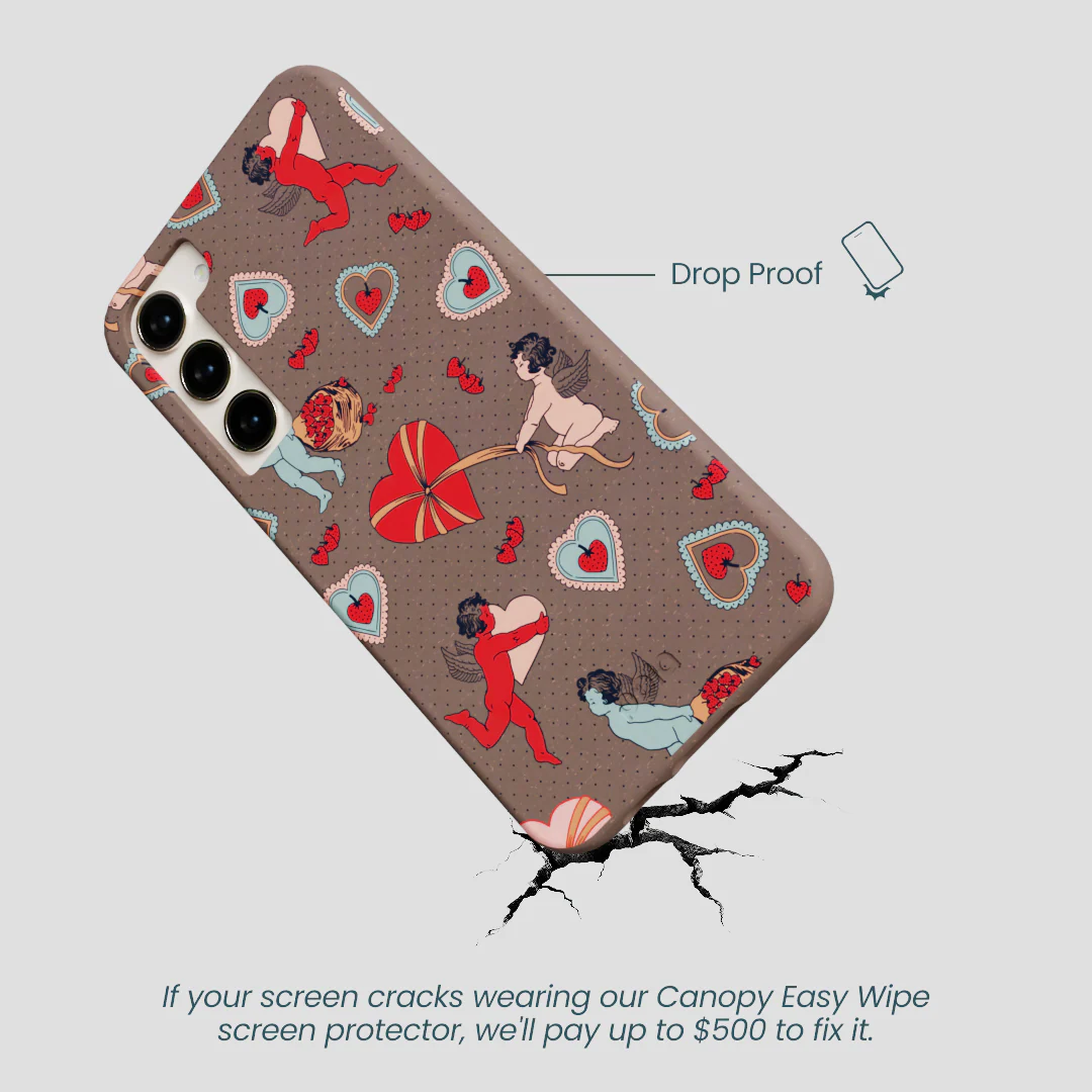 Chocolate Brown Strawberry Cupid Samsung Galaxy S23+(Plus) Case - Image 5