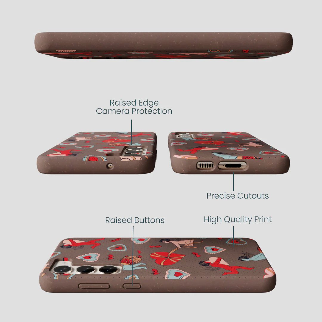 Chocolate Brown Strawberry Cupid Samsung Galaxy S24+(Plus) Case - Image 3