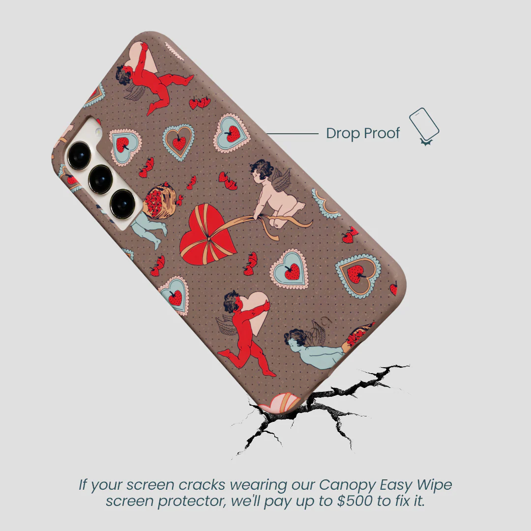 Chocolate Brown Strawberry Cupid Samsung Galaxy S24+(Plus) Case - Image 5