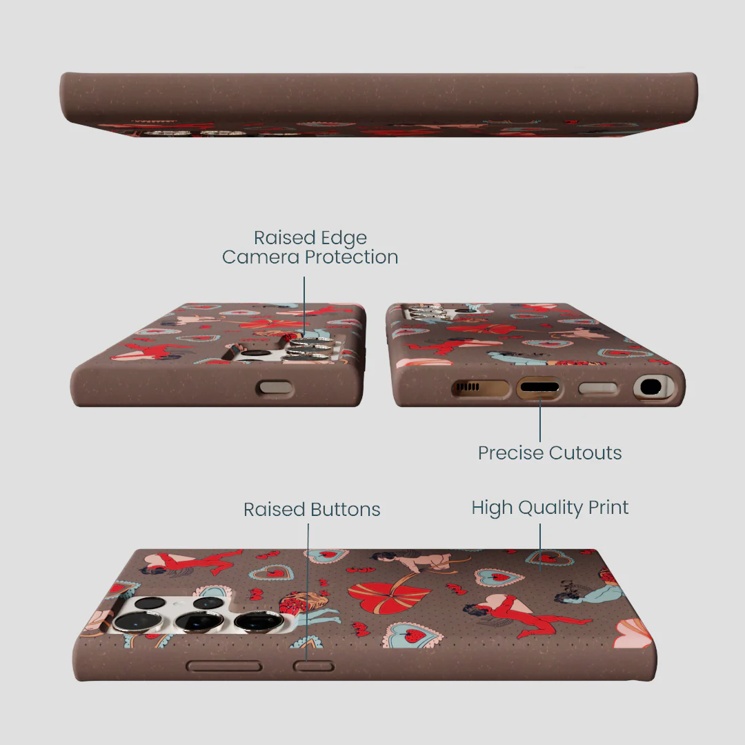 Chocolate Brown Strawberry Cupid Samsung Galaxy S24 Ultra Case - Image 3