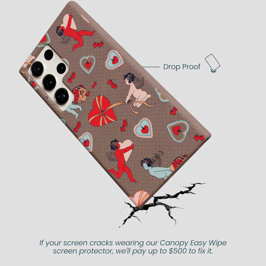 Chocolate Brown Strawberry Cupid Samsung Galaxy S24 Ultra Case - Image 5
