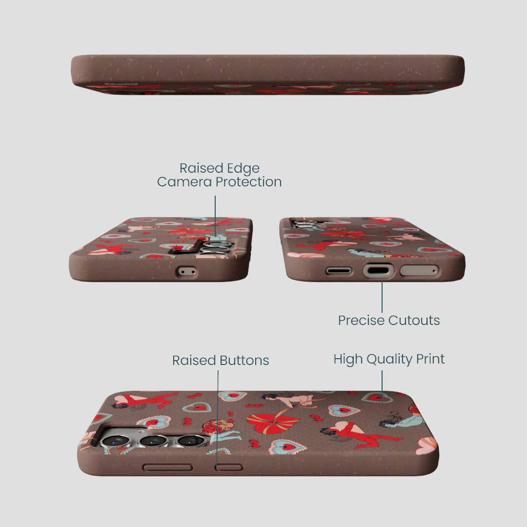 Chocolate Brown Strawberry Cupid Samsung Galaxy S25 Case - Image 3