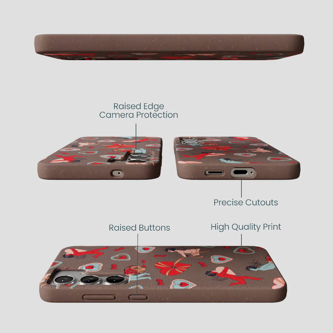 Chocolate Brown Strawberry Cupid Samsung Galaxy S25+(Plus) Case - Image 3
