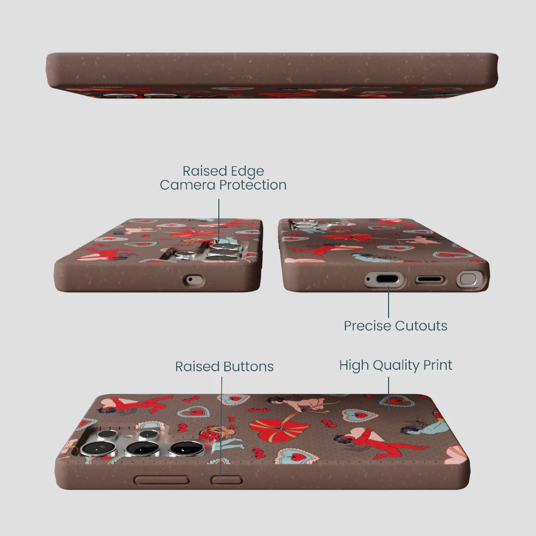 Chocolate Brown Strawberry Cupid Samsung Galaxy S25 Ultra Case - Image 3