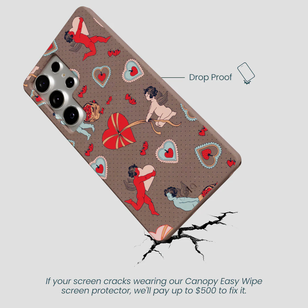 Chocolate Brown Strawberry Cupid Samsung Galaxy S25 Ultra Case - Image 5