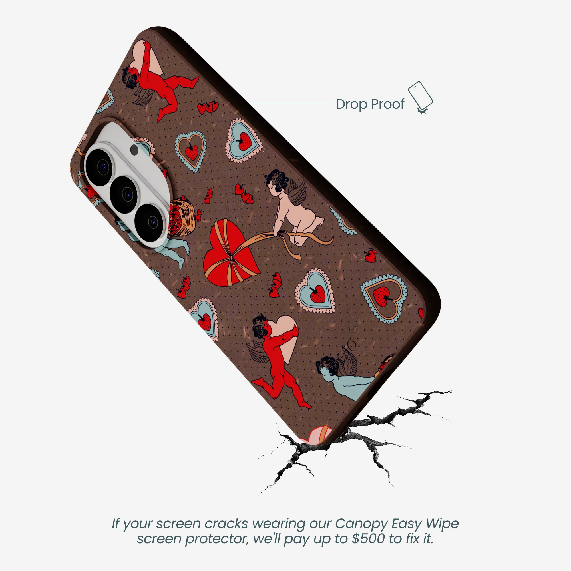 Chocolate Brown Strawberry Cupid Samsung Galaxy S26 Case - Image 5