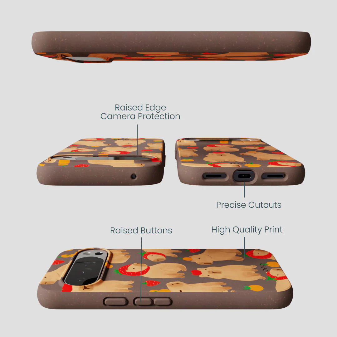 Chocolate Brown Sweet Capybaras Google Pixel 10 Pro XL Case - Image 3