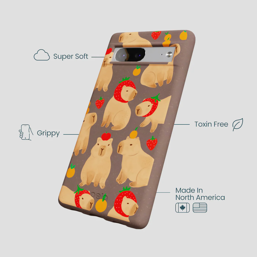 Chocolate Brown Sweet Capybaras Google Pixel 7 Case - Image 4