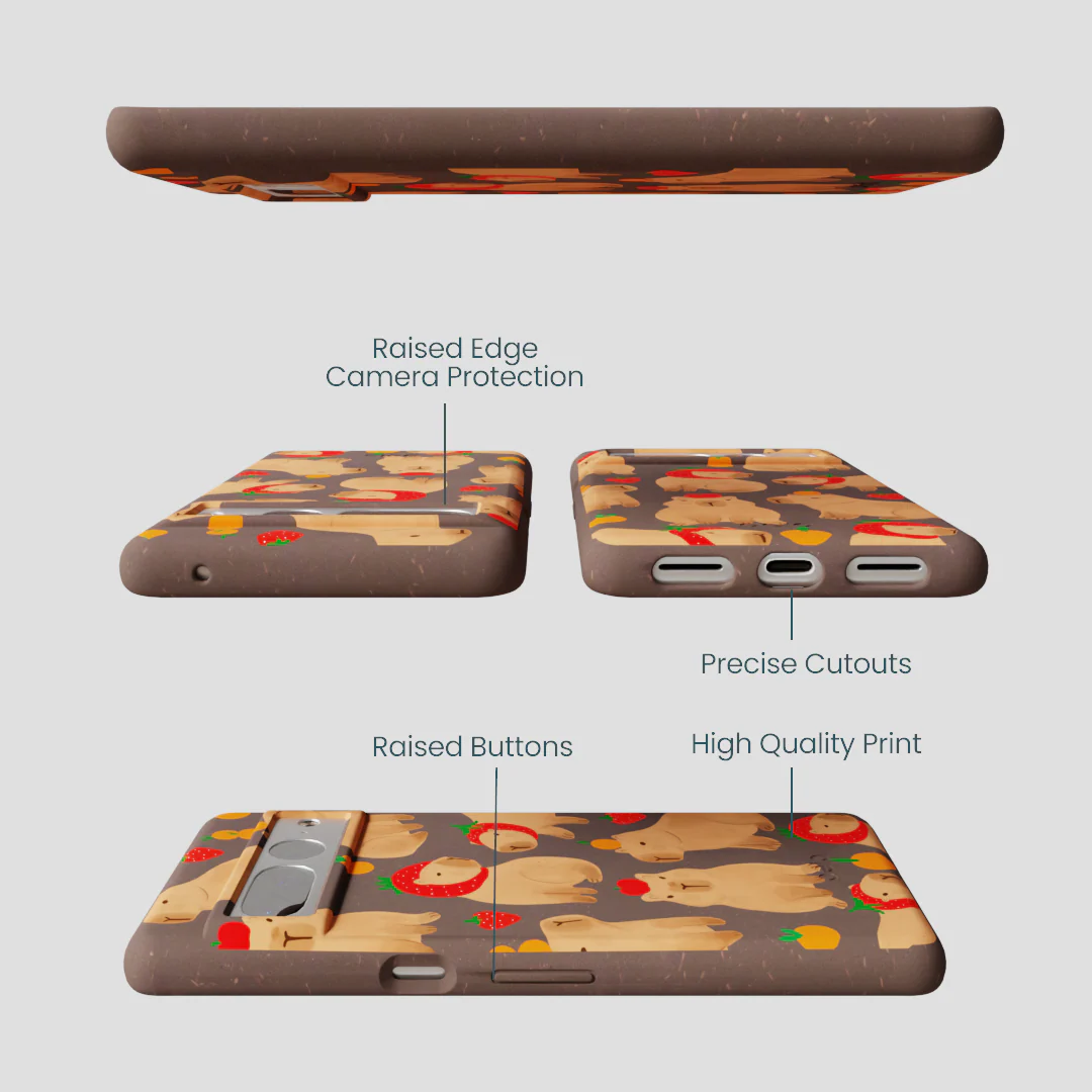 Chocolate Brown Sweet Capybaras Google Pixel 7 Pro Case - Image 3