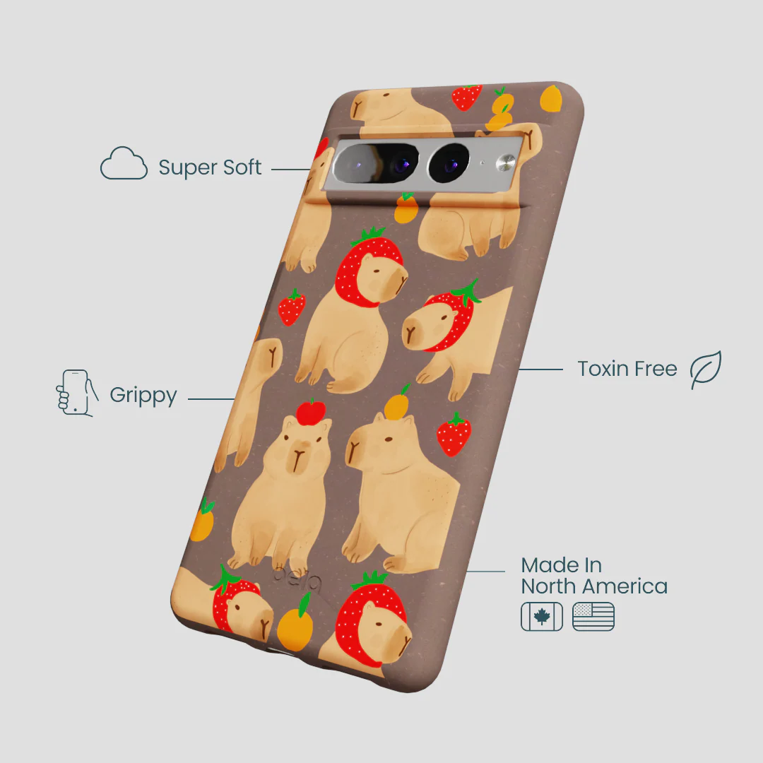 Chocolate Brown Sweet Capybaras Google Pixel 7 Pro Case - Image 4