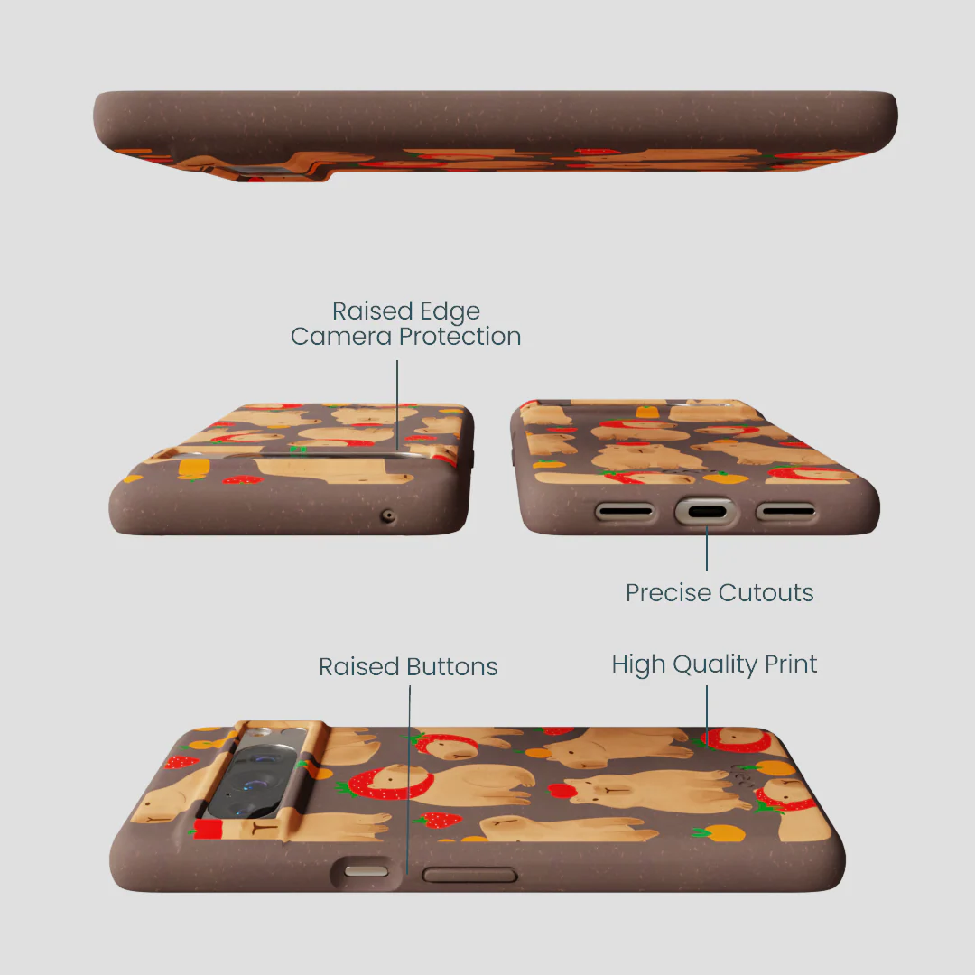 Chocolate Brown Sweet Capybaras Google Pixel 8 Pro Case - Image 3
