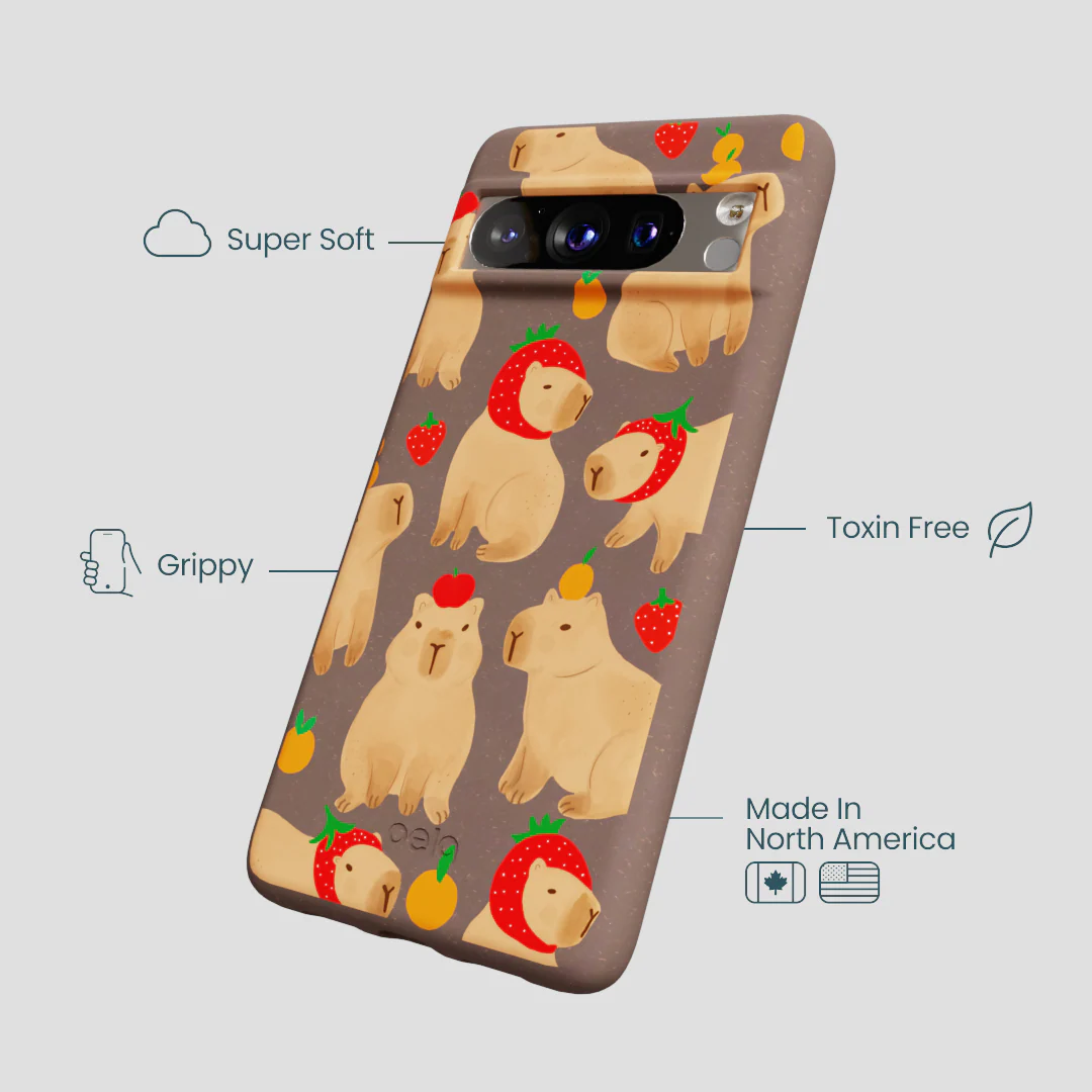 Chocolate Brown Sweet Capybaras Google Pixel 8 Pro Case - Image 4