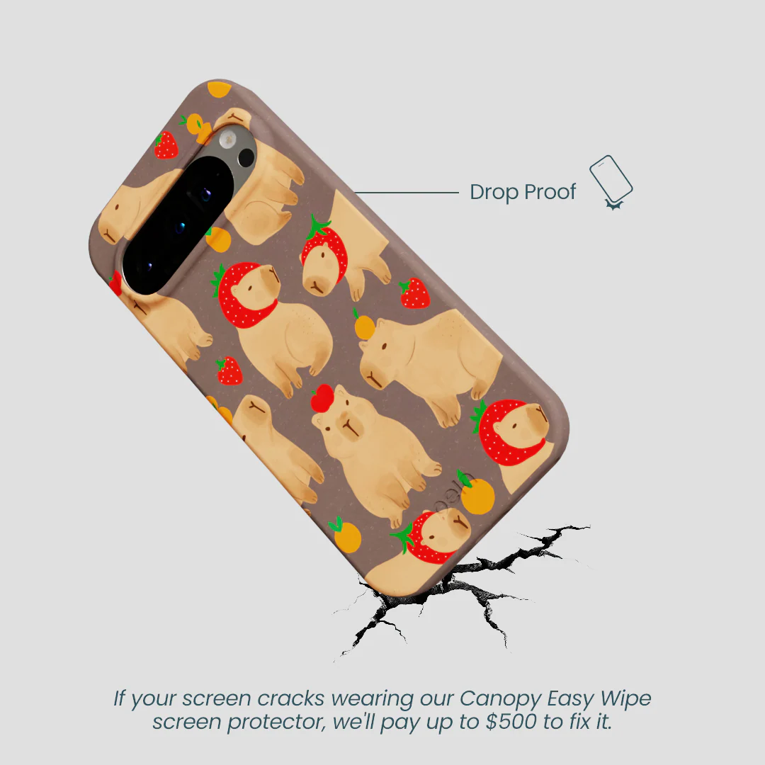 Chocolate Brown Sweet Capybaras Google Pixel 9/9 Pro Case - Image 5