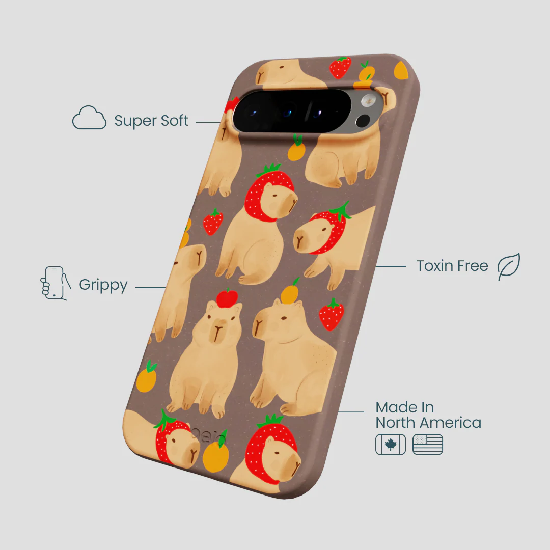 Chocolate Brown Sweet Capybaras Google Pixel 9 Pro XL Case - Image 4
