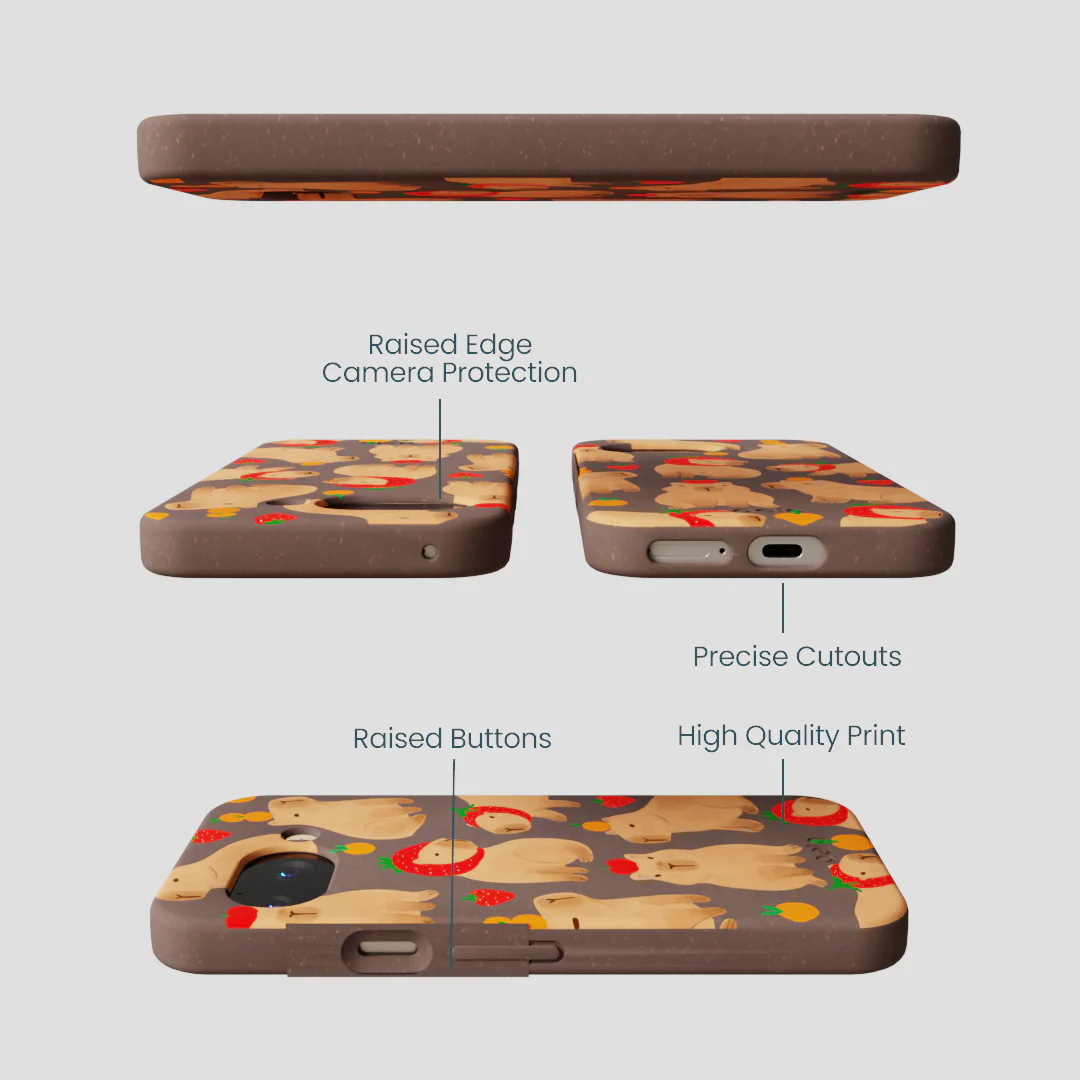 Chocolate Brown Sweet Capybaras Google Pixel 9a Case - Image 3