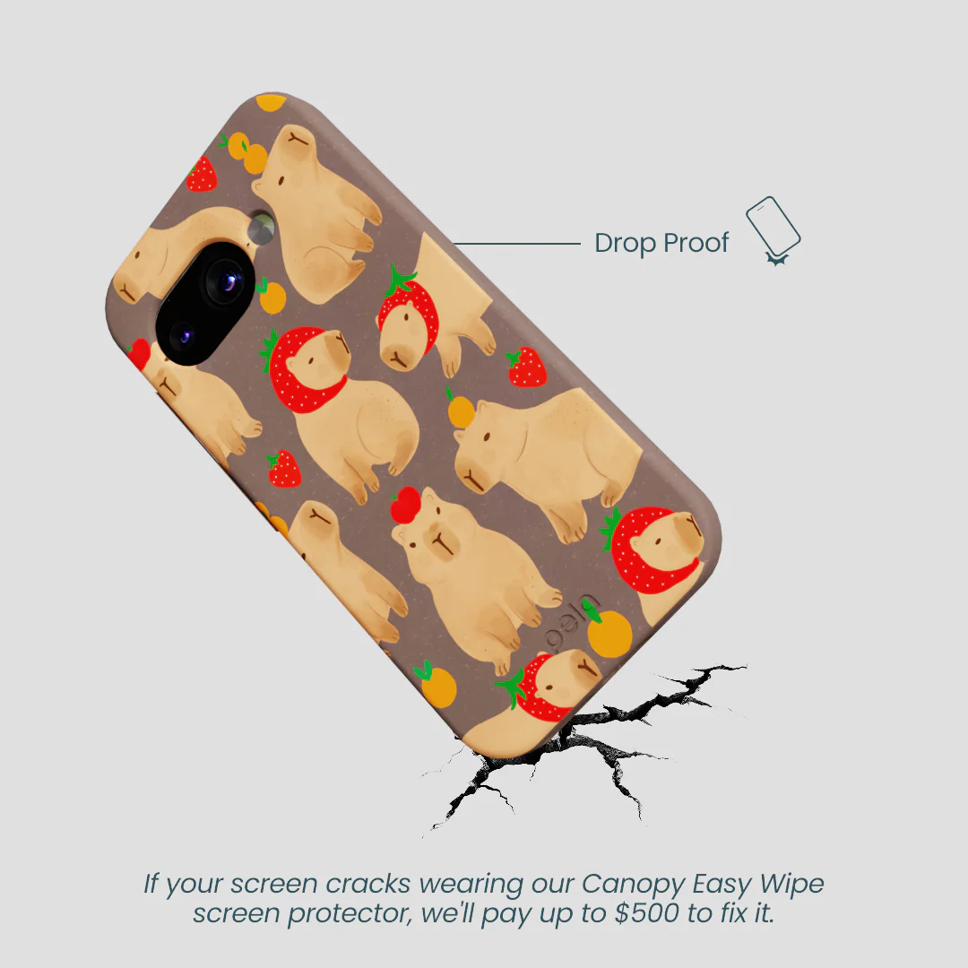Chocolate Brown Sweet Capybaras Google Pixel 9a Case - Image 5