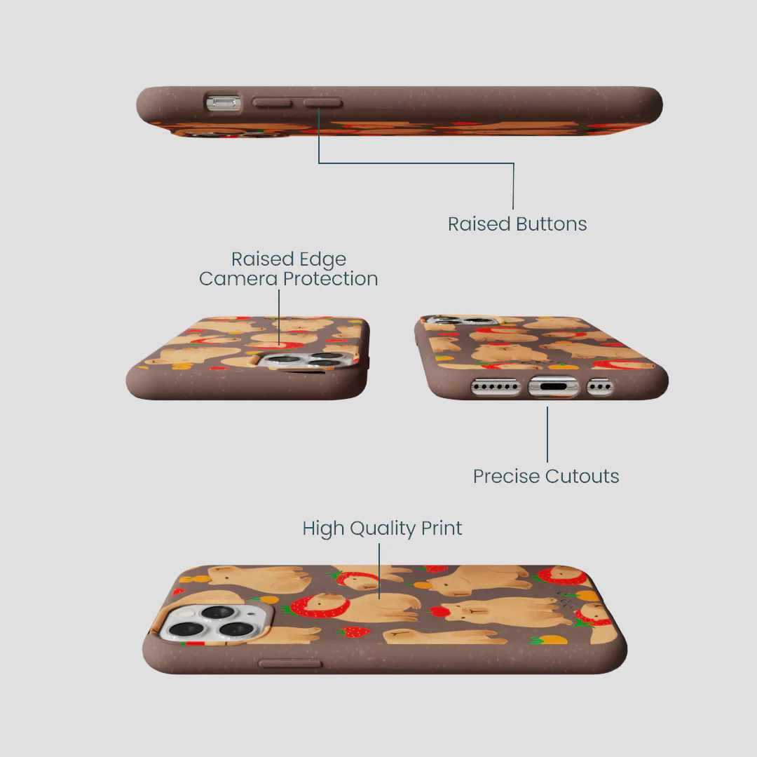 Chocolate Brown Sweet Capybaras iPhone 11 Pro Case - Image 3