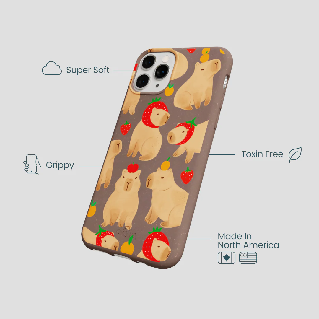 Chocolate Brown Sweet Capybaras iPhone 11 Pro Case - Image 4