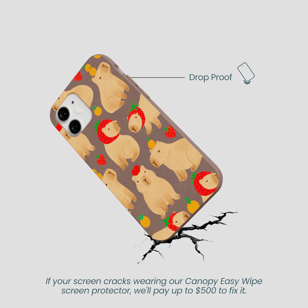 Chocolate Brown Sweet Capybaras iPhone 12 Mini Case - Image 5