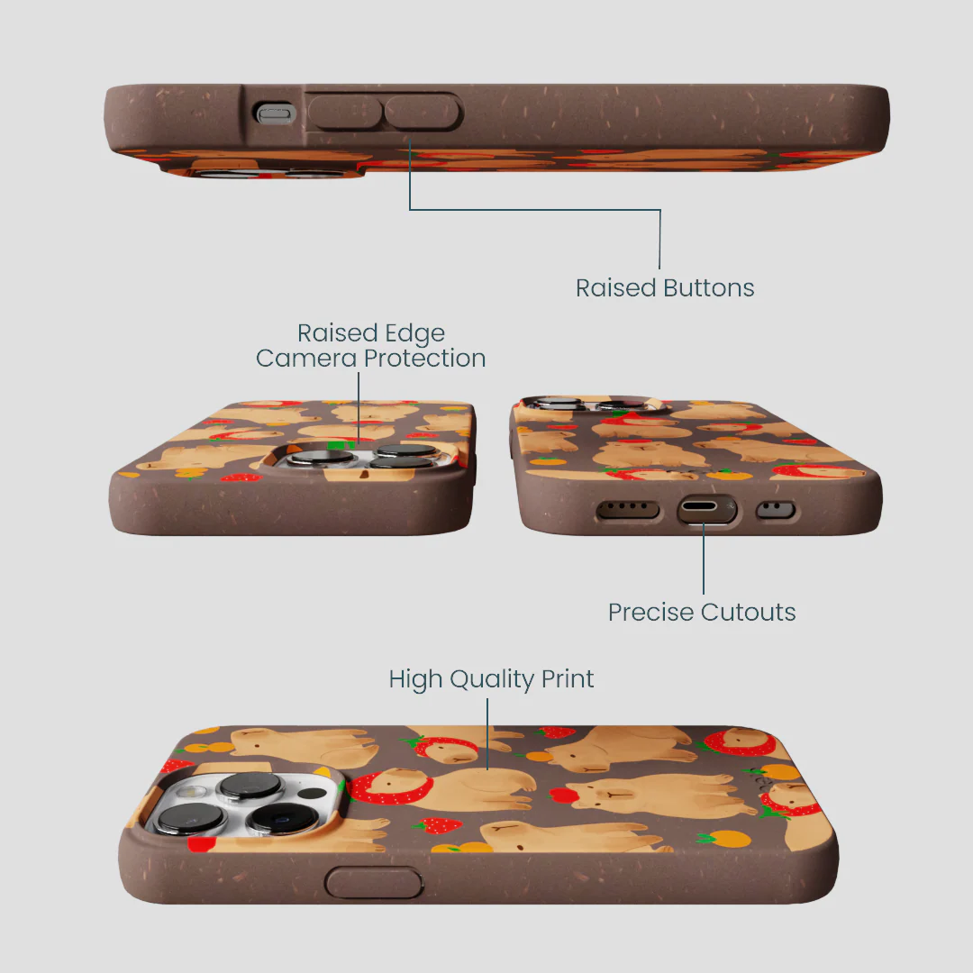 Chocolate Brown Sweet Capybaras iPhone 13 Pro Max Case - Image 3