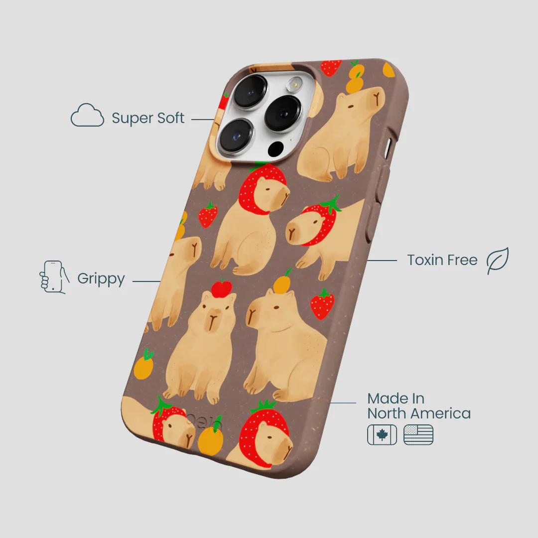 Chocolate Brown Sweet Capybaras iPhone 13 Pro Max Case - Image 4