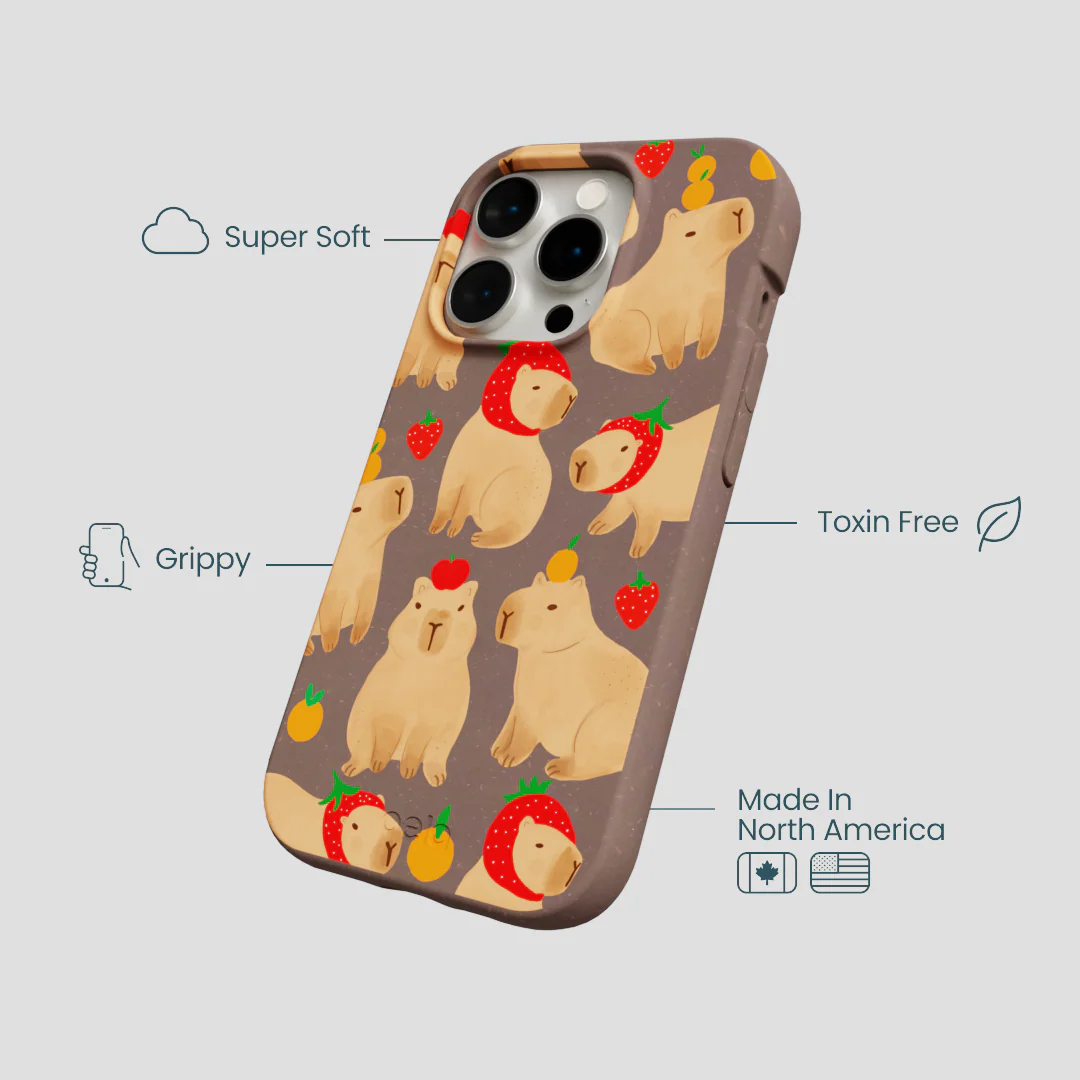 Chocolate Brown Sweet Capybaras iPhone 15 Pro Case - Image 4