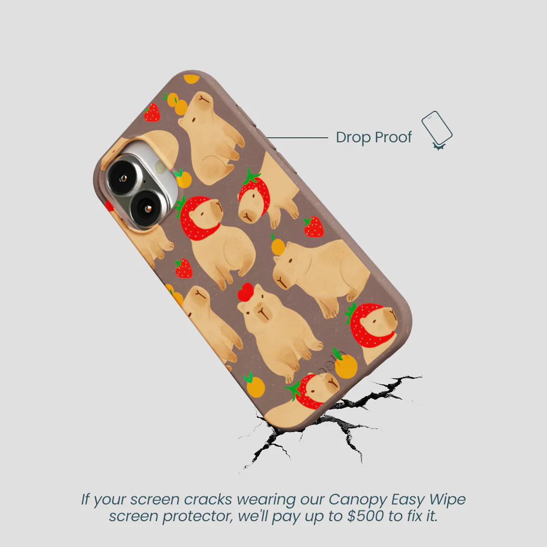 Chocolate Brown Sweet Capybaras iPhone 16 Case - Image 5