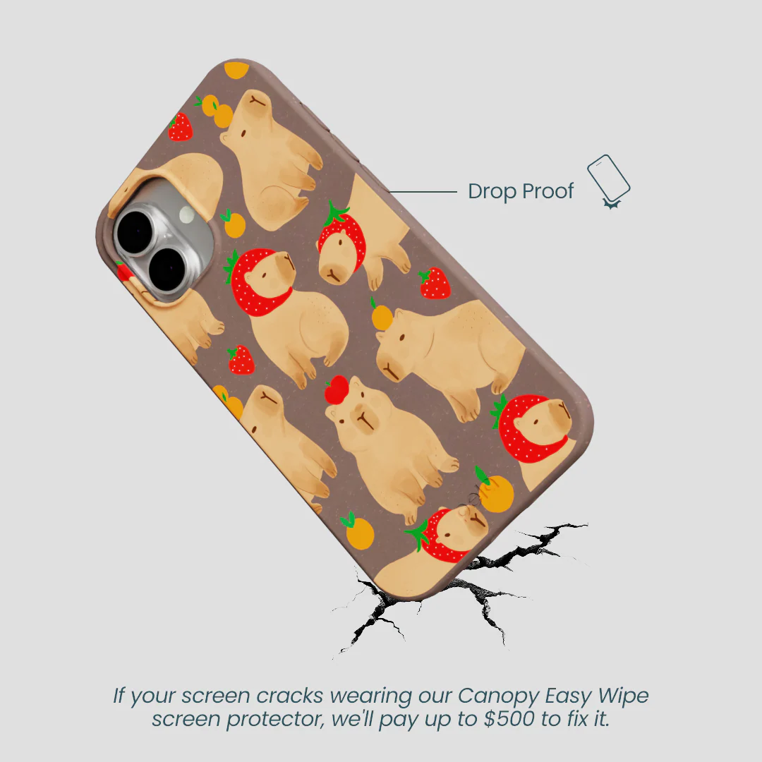 Chocolate Brown Sweet Capybaras iPhone 16 Plus Case - Image 5