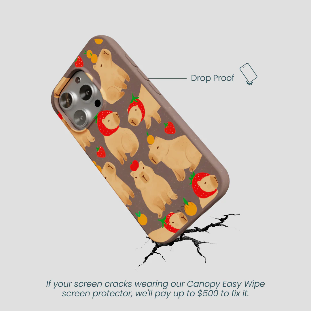 Chocolate Brown Sweet Capybaras iPhone 16 Pro Case - Image 5