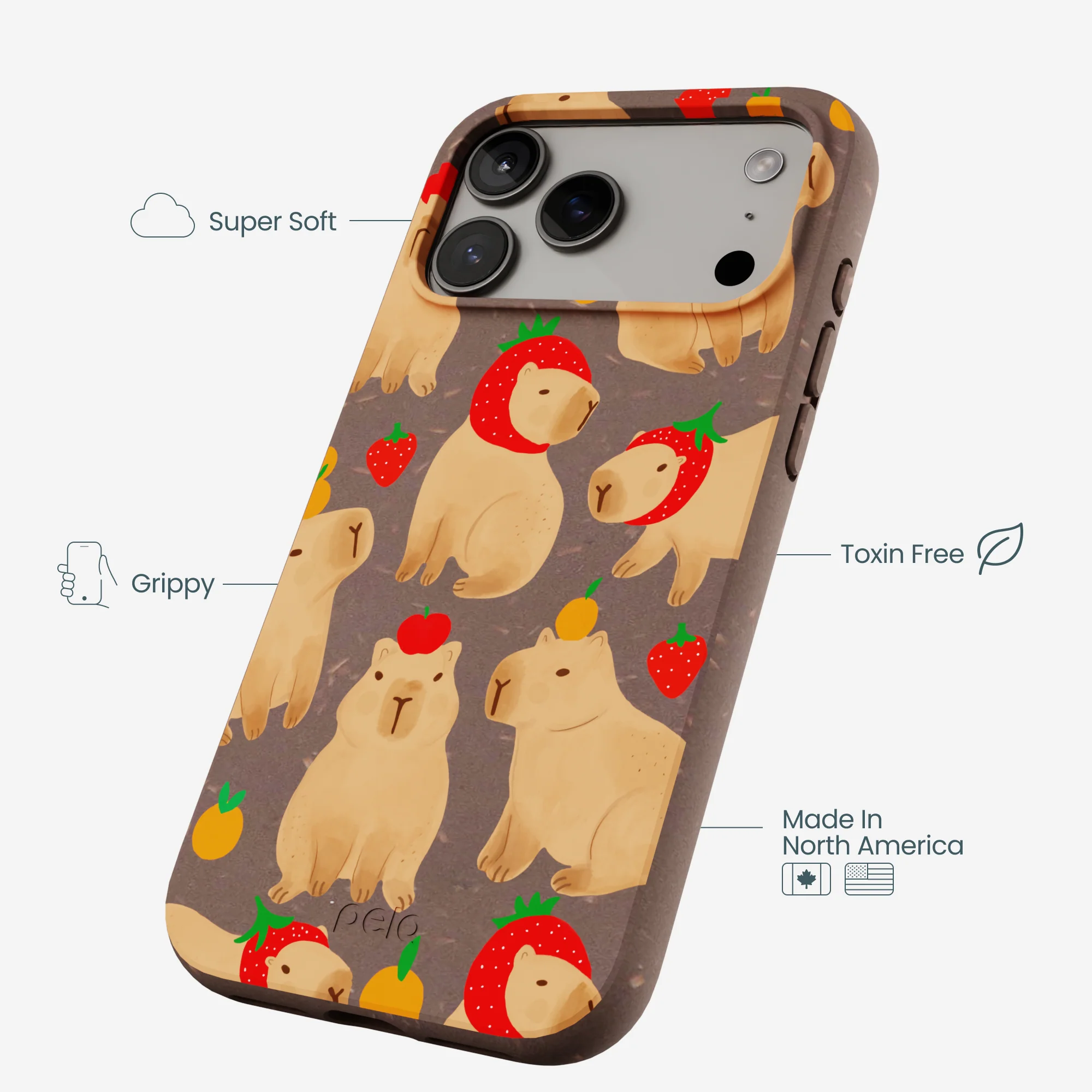 Chocolate Brown Sweet Capybaras iPhone 17 Pro Max Case - Image 4