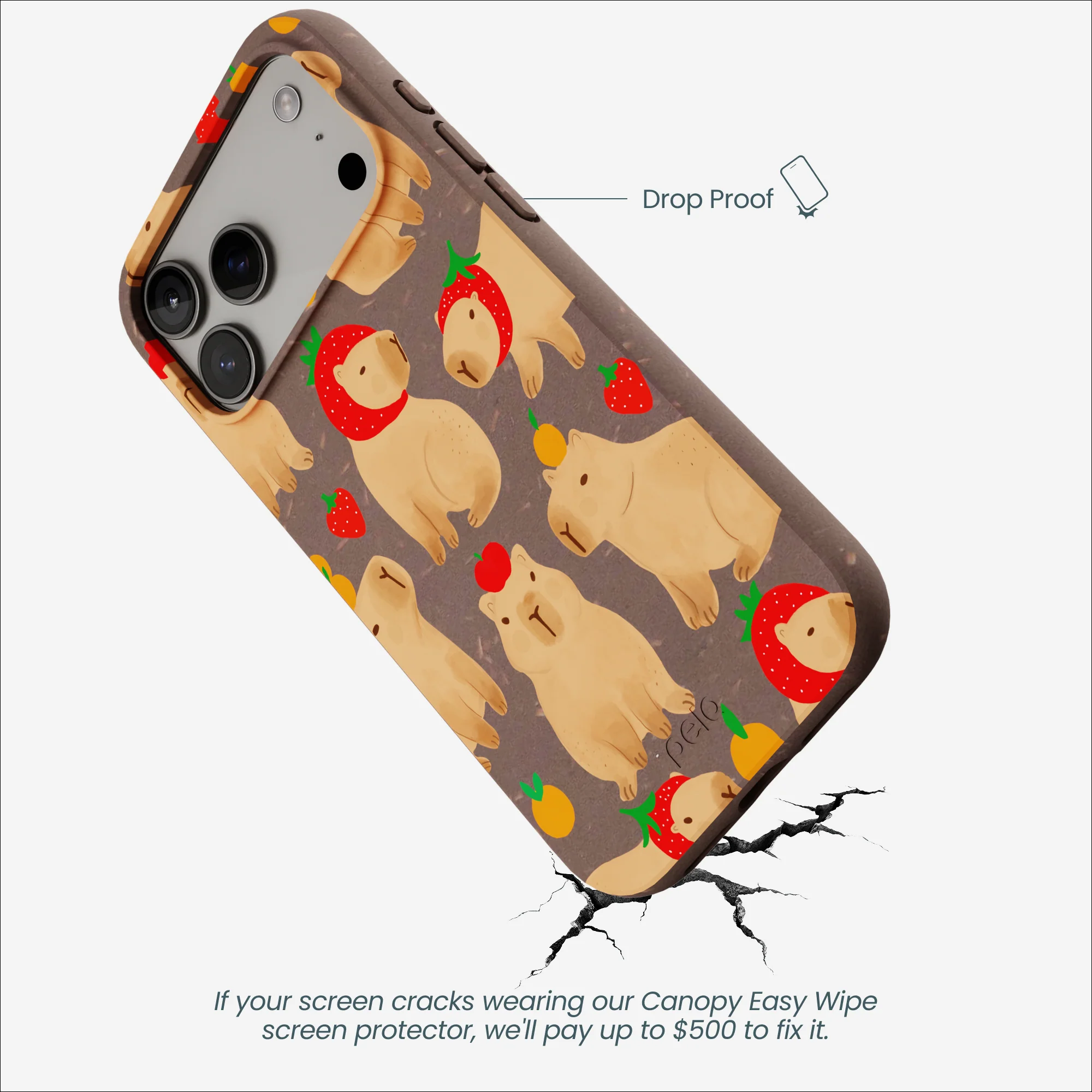 Chocolate Brown Sweet Capybaras iPhone 17 Pro Max Case - Image 5