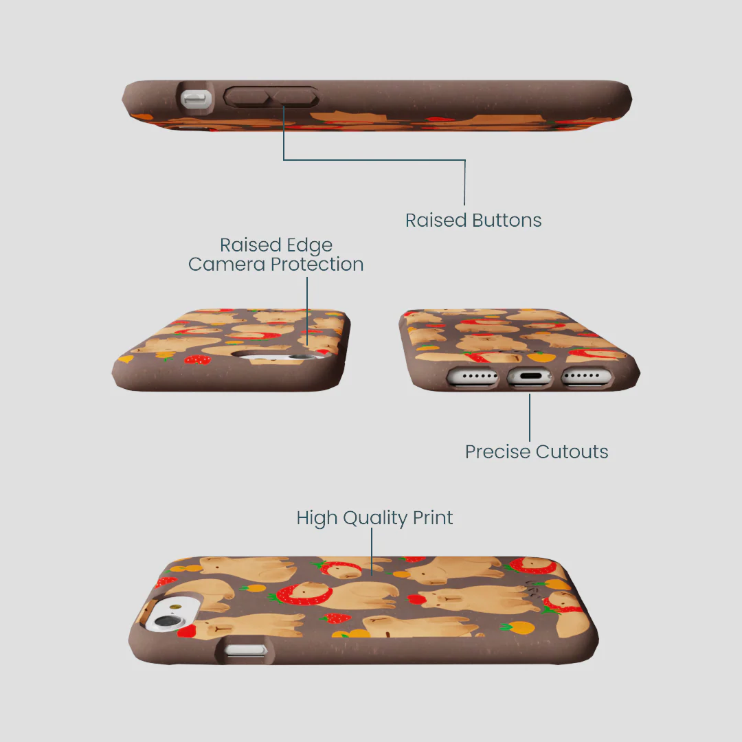 Chocolate Brown Sweet Capybaras iPhone 6/6s/7/8/SE Case - Image 3