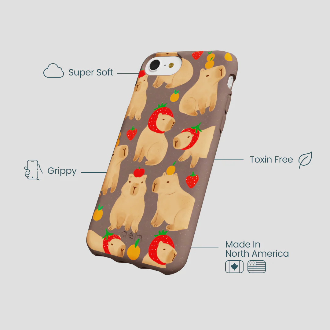 Chocolate Brown Sweet Capybaras iPhone 6/6s/7/8/SE Case - Image 4
