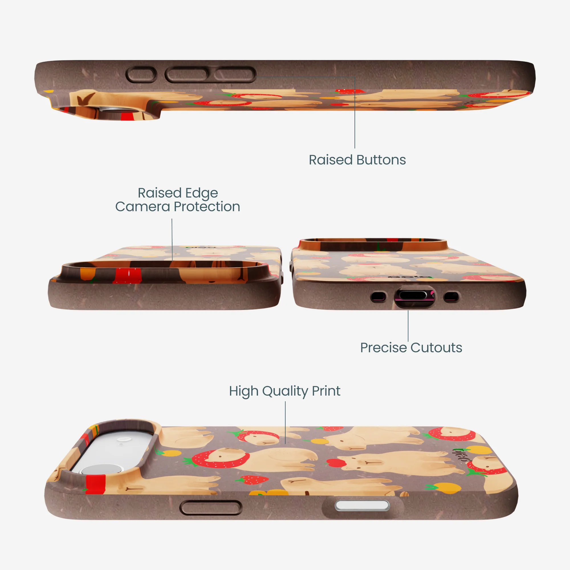 Chocolate Brown Sweet Capybaras iPhone Air Case - Image 3